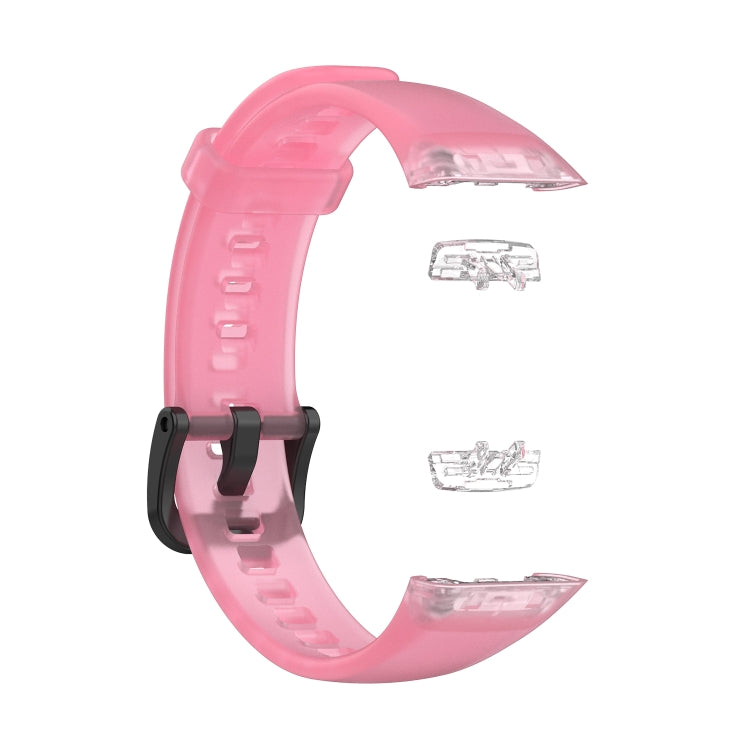 For Honor Band 7 Transparent TPU Watch Band(Pink) by buy2fix