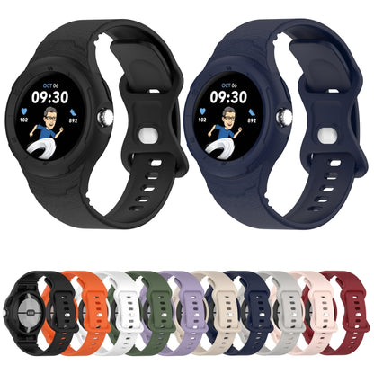 For Google Pixel Watch Leather Texture Silicone Integrated Watch Band(Black) - Watch Bands by buy2fix | Online Shopping UK | buy2fix