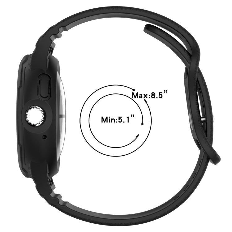 For Google Pixel Watch Leather Texture Silicone Integrated Watch Band(Black) - Watch Bands by buy2fix | Online Shopping UK | buy2fix