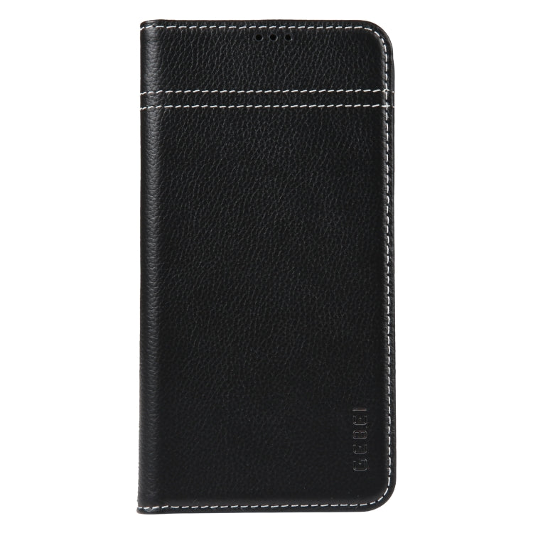 For iPhone 14 Pro Max GEBEI Top-grain Horizontal Flip Leather Phone Case(Black) by GEBEI