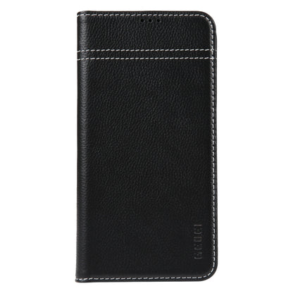 For iPhone 14 Pro Max GEBEI Top-grain Horizontal Flip Leather Phone Case(Black) by GEBEI