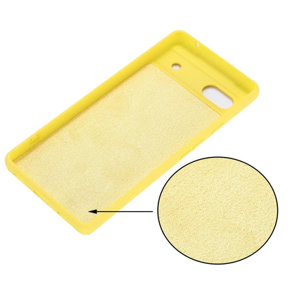 For Google Pixel 7a Pure Color Liquid Silicone Shockproof Phone Case(Yellow) by buy2fix