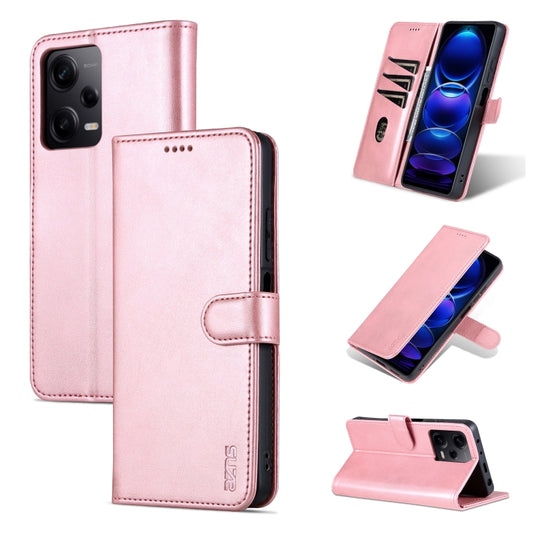 For Xiaomi Redmi Note 12 5G Global / China / Poco X5 AZNS Skin Feel Calf Texture Flip Leather Phone Case(Rose Gold) - Xiaomi Cases by AZNS | Online Shopping UK | buy2fix
