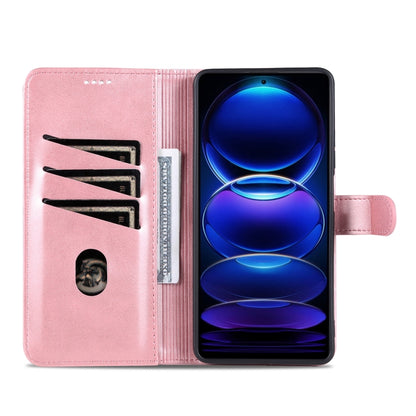 For Xiaomi Redmi Note 12 5G Global / China / Poco X5 AZNS Skin Feel Calf Texture Flip Leather Phone Case(Rose Gold) - Xiaomi Cases by AZNS | Online Shopping UK | buy2fix