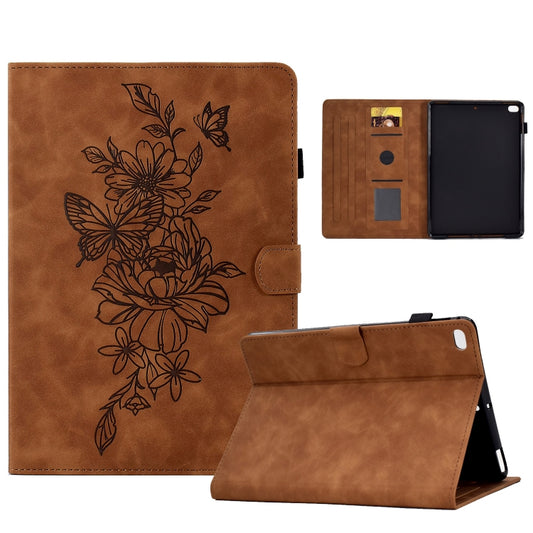 Peony Butterfly Embossed Leather Smart Tablet Case For iPad mini 5 / 4 / 3 / 2 / 1(Brown) - iPad mini (2019) / mini 5 Cases by buy2fix | Online Shopping UK | buy2fix