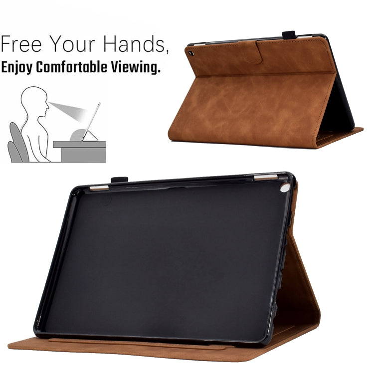 For Amazon Kindle Fire HD8 2022 Peony Butterfly Embossed Leather Smart Tablet Case(Brown) - Amazon by buy2fix | Online Shopping UK | buy2fix