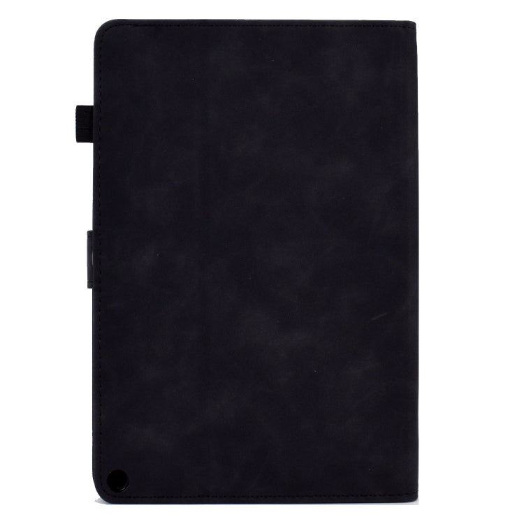 For Amazon Kindle Fire HD8 2020 Peony Butterfly Embossed Leather Smart Tablet Case(Black) - Amazon by buy2fix | Online Shopping UK | buy2fix