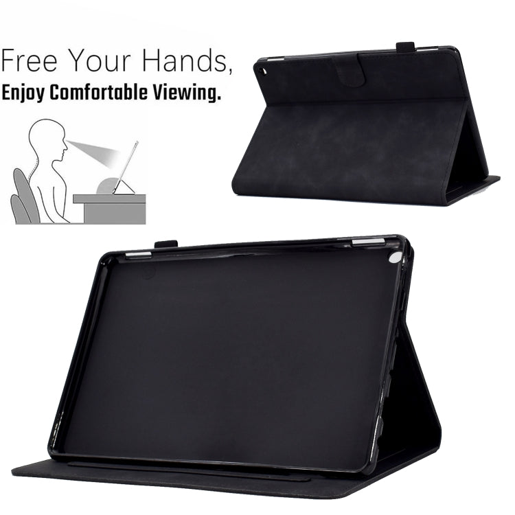 For Amazon Kindle Fire HD8 2020 Peony Butterfly Embossed Leather Smart Tablet Case(Black) - Amazon by buy2fix | Online Shopping UK | buy2fix
