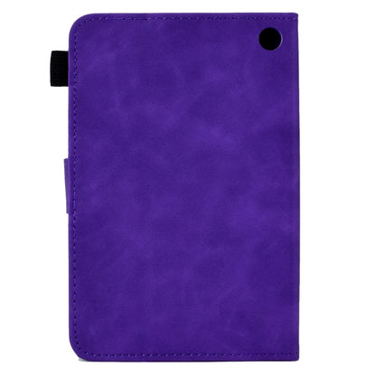 For Amazon Kindle Fire 7 2022 Peony Butterfly Embossed Leather Smart Tablet Case(Purple) - Amazon by buy2fix | Online Shopping UK | buy2fix