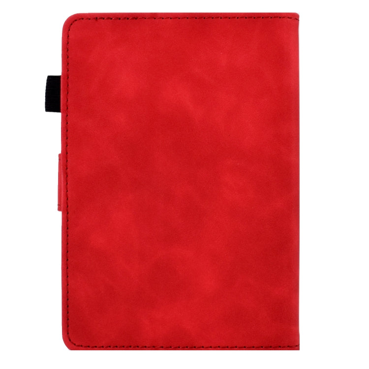 For Amazon Kindle Paperwhite 4/3/2/1 Peony Butterfly Embossed Leather Smart Tablet Case(Red) - Amazon by buy2fix | Online Shopping UK | buy2fix