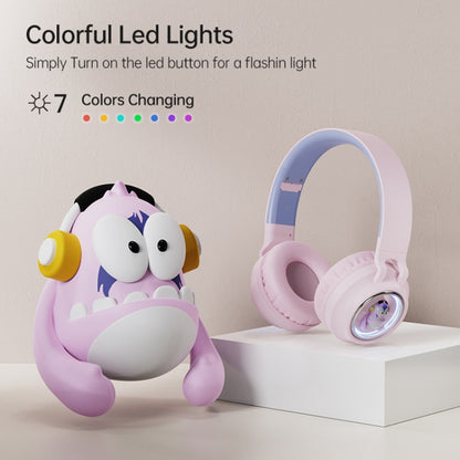 Q1 Headphones Monster Kids Over-Ear Bluetooth Earphones(Pink) - Headset & Headphone by buy2fix | Online Shopping UK | buy2fix