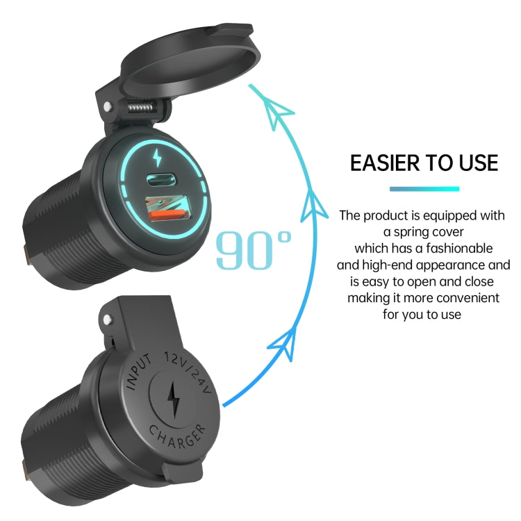 ZH-1786A1 QC3.0 USB-A + Type-C Dual Interface Car Charger - DIY Modified Charger by buy2fix | Online Shopping UK | buy2fix
