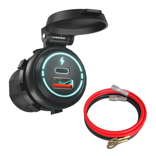 ZH-1786A2 QC3.0 USB-A + Type-C Dual Interface Car Charger, Cable Length: 60cm - DIY Modified Charger by buy2fix | Online Shopping UK | buy2fix