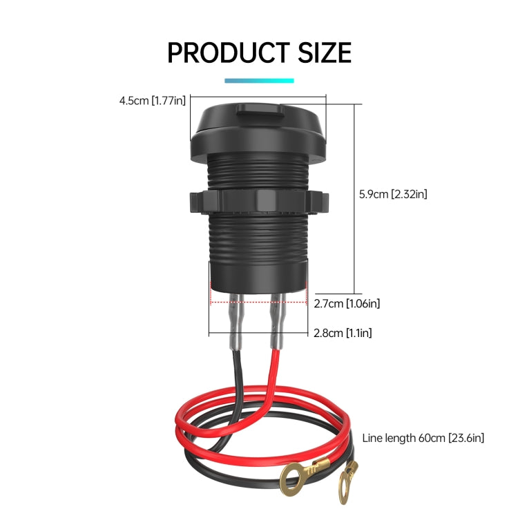 ZH-1786A2 QC3.0 USB-A + Type-C Dual Interface Car Charger, Cable Length: 60cm - DIY Modified Charger by buy2fix | Online Shopping UK | buy2fix