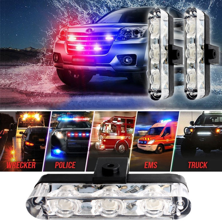 4 in 1 Car 12LEDs Grille Flash Lights Warning Lights with Wireless Remote Control, Color:Blue White - Warning Lights by buy2fix | Online Shopping UK | buy2fix