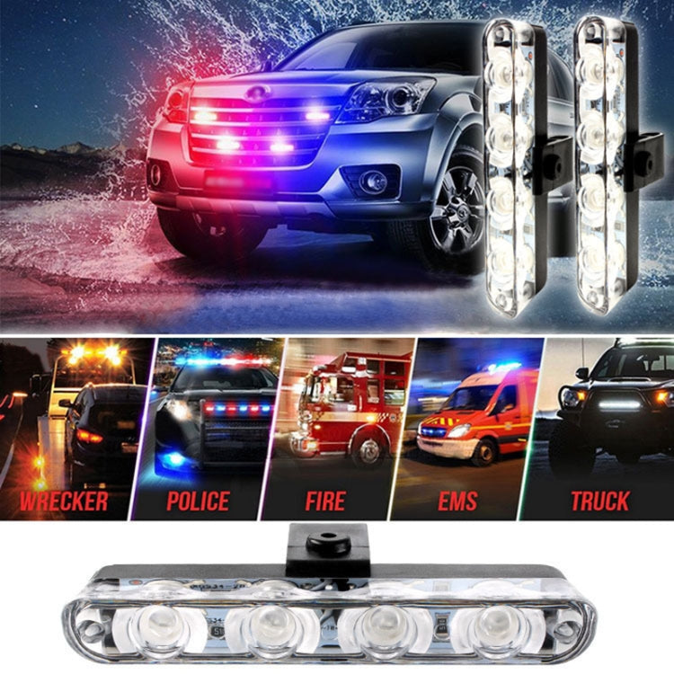 4 in 1 Car 16LEDs Grille Flash Lights Warning Lights with Wireless Remote Control(Yellow) - Warning Lights by buy2fix | Online Shopping UK | buy2fix