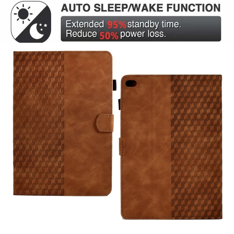 For iPad mini 5 / 4 / 3 / 2 / 1 Rhombus Embossed Leather Smart Tablet Case(Brown) - iPad mini (2019) / mini 5 Cases by buy2fix | Online Shopping UK | buy2fix