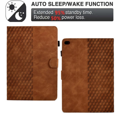 For iPad mini 5 / 4 / 3 / 2 / 1 Rhombus Embossed Leather Smart Tablet Case(Brown) - iPad mini (2019) / mini 5 Cases by buy2fix | Online Shopping UK | buy2fix