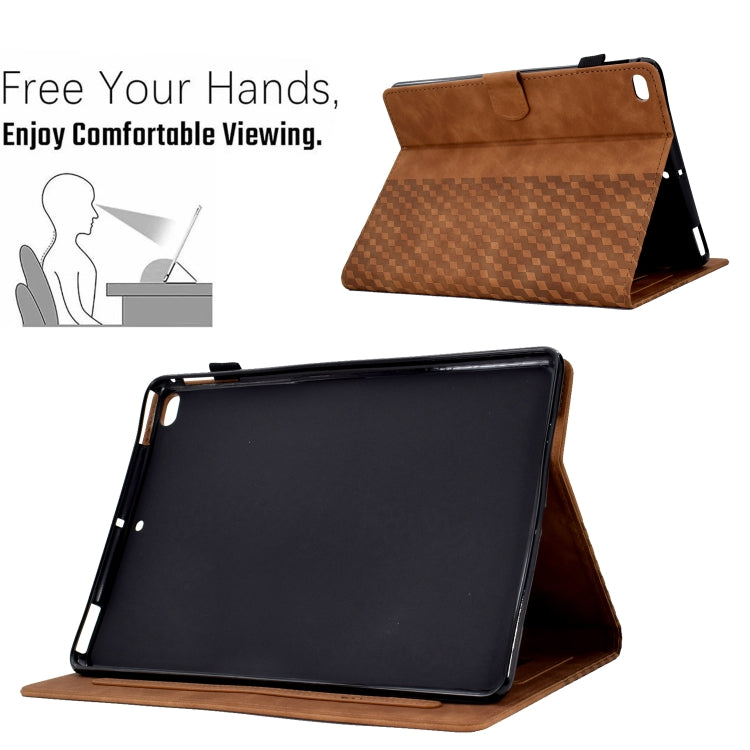 For iPad mini 5 / 4 / 3 / 2 / 1 Rhombus Embossed Leather Smart Tablet Case(Brown) - iPad mini (2019) / mini 5 Cases by buy2fix | Online Shopping UK | buy2fix