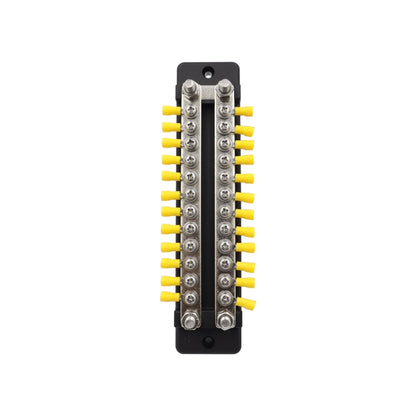 CP-3025 150A 12-48V RV Yacht Double-row 12-way Busbar with 28pcs Terminals(Black) - Booster Cable & Clip by buy2fix | Online Shopping UK | buy2fix