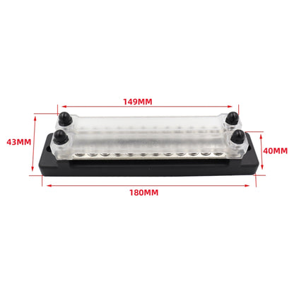 CP-3025 150A 12-48V RV Yacht Double-row 12-way Busbar with 28pcs Terminals(Black) - Booster Cable & Clip by buy2fix | Online Shopping UK | buy2fix
