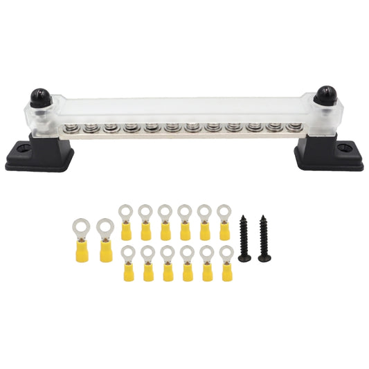 CP-3051 150A 12-48V RV Yacht 12-way Busbar with 14pcs Terminals(Black) - Booster Cable & Clip by buy2fix | Online Shopping UK | buy2fix