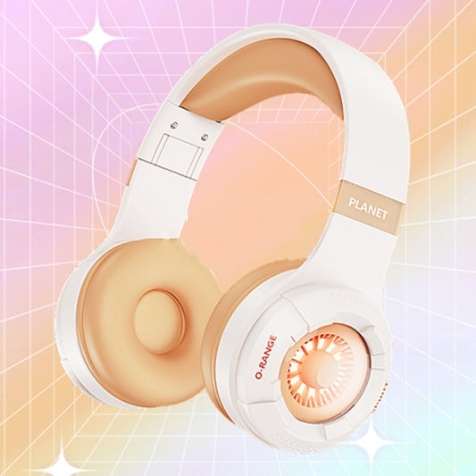 KE25 RGB Light Wireless Stereo Music Bluetooth Headset(Orange) - Headset & Headphone by buy2fix | Online Shopping UK | buy2fix