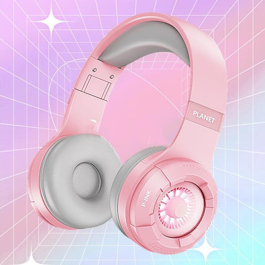 KE25 RGB Light Wireless Stereo Music Bluetooth Headset(Pink) - Headset & Headphone by buy2fix | Online Shopping UK | buy2fix
