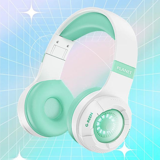 KE25 RGB Light Wireless Stereo Music Bluetooth Headset(Green) - Headset & Headphone by buy2fix | Online Shopping UK | buy2fix