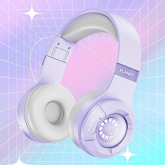 KE25 RGB Light Wireless Stereo Music Bluetooth Headset(Purple) - Headset & Headphone by buy2fix | Online Shopping UK | buy2fix