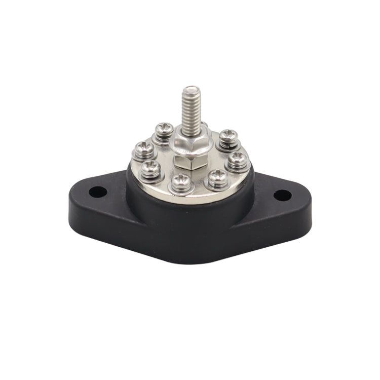 1/4 inch M6 RV Yacht 8-way Terminal Stud with 2 M5x20 Screws(Black) - Booster Cable & Clip by buy2fix | Online Shopping UK | buy2fix