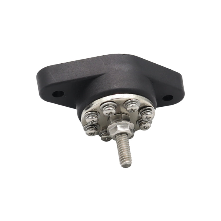 1/4 inch M6 RV Yacht 8-way Terminal Stud with 2 M5x20 Screws(Black) - Booster Cable & Clip by buy2fix | Online Shopping UK | buy2fix