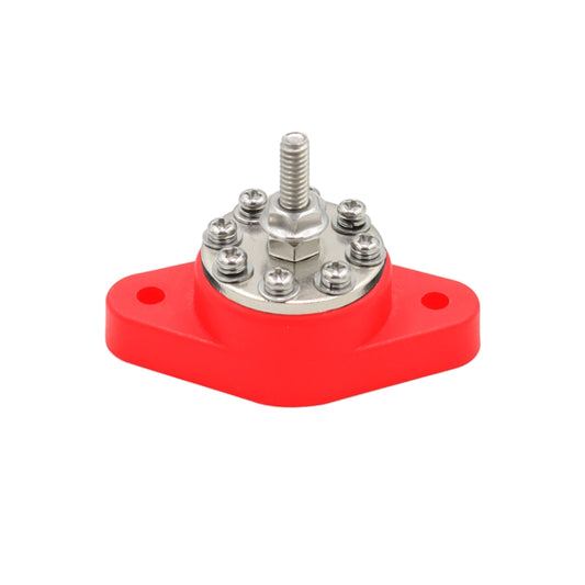 1/4 inch M6 RV Yacht 8-way Terminal Stud with 2 M5x20 Screws(Red) - Booster Cable & Clip by buy2fix | Online Shopping UK | buy2fix