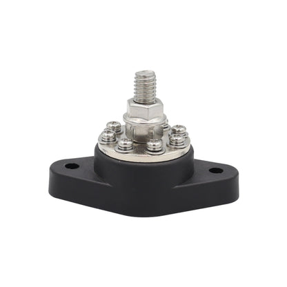 3/8 inch M10 RV Yacht 8-way Terminal Stud with 2 M5x20 Screws(Black) - Booster Cable & Clip by buy2fix | Online Shopping UK | buy2fix