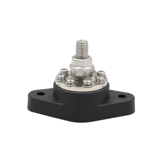 3/8 inch M10 RV Yacht 8-way Terminal Stud with 2 M5x20 Screws(Black) - Booster Cable & Clip by buy2fix | Online Shopping UK | buy2fix