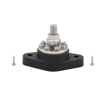 3/8 inch M10 RV Yacht 8-way Terminal Stud with 2 M5x20 Screws(Black) - Booster Cable & Clip by buy2fix | Online Shopping UK | buy2fix