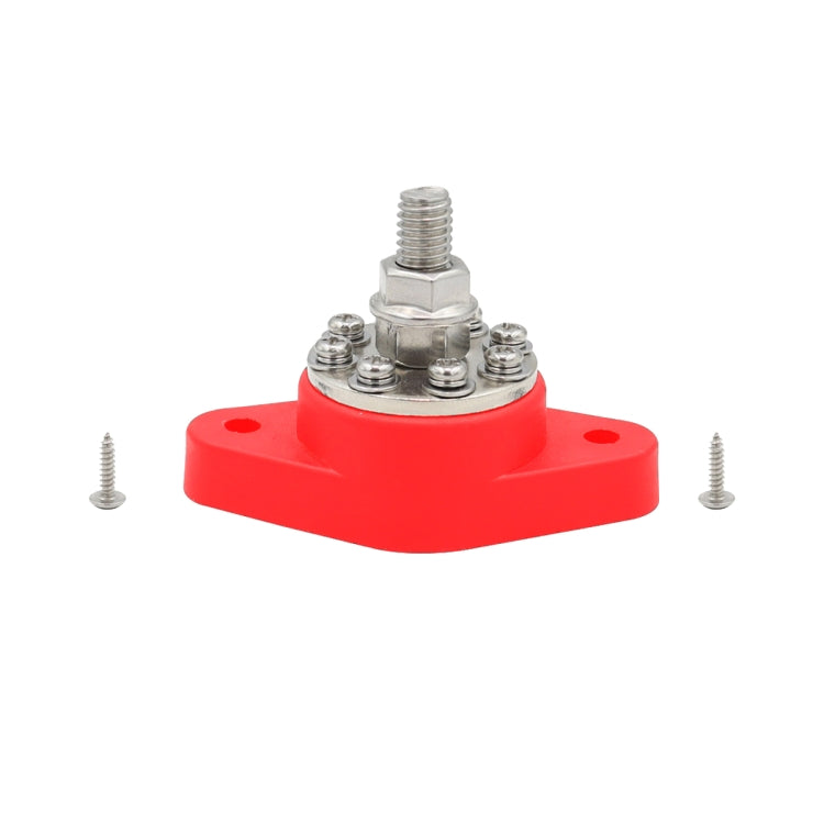 3/8 inch M10 RV Yacht 8-way Terminal Stud with 2 M5x20 Screws(Red) - Booster Cable & Clip by buy2fix | Online Shopping UK | buy2fix