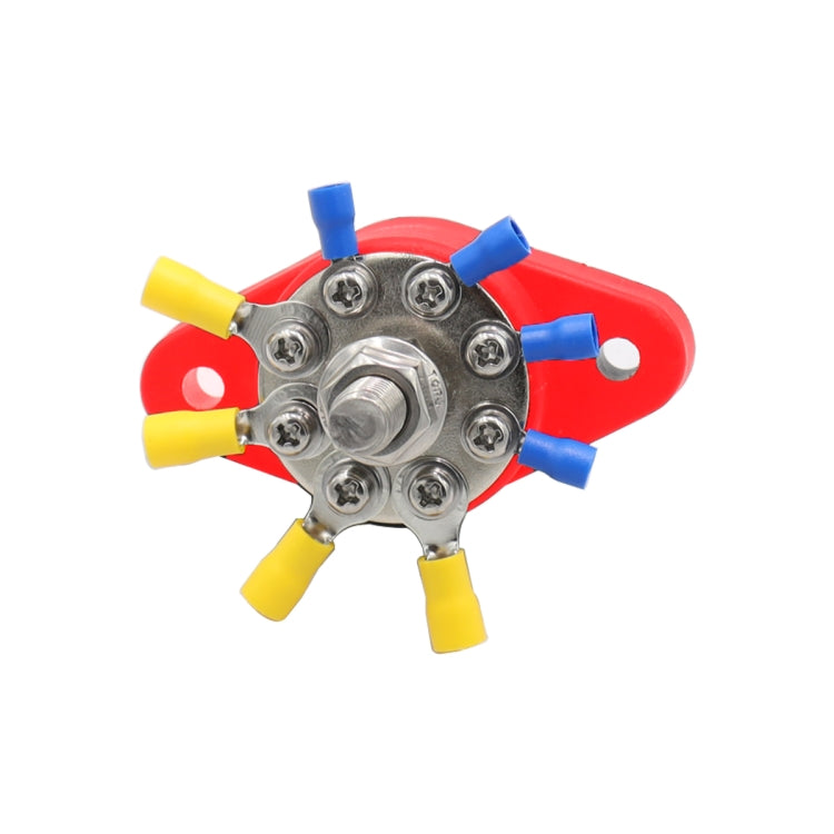 3/8 inch M10 RV Yacht 8-way Terminal Stud with 2 M5x20 Screws + 16pcs Terminals(Red) - Booster Cable & Clip by buy2fix | Online Shopping UK | buy2fix