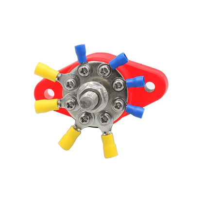 3/8 inch M10 RV Yacht 8-way Terminal Stud with 2 M5x20 Screws + 16pcs Terminals(Red) - Booster Cable & Clip by buy2fix | Online Shopping UK | buy2fix