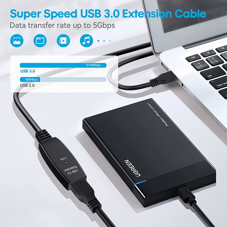 USB 3.0 Male to Female Data Sync Super Speed Extension Cable, Length:15m - USB 3.0 by buy2fix | Online Shopping UK | buy2fix