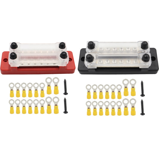 CP-3114 1 Pair 150A 12-48V RV Yacht Double-row 6-way Busbar with 32pcs Terminals - Booster Cable & Clip by buy2fix | Online Shopping UK | buy2fix