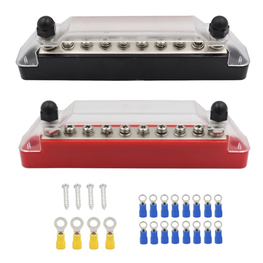 CP-0972 1 Pair 10-way A Style Power Distribution Block Terminal Studs with Terminals - Booster Cable & Clip by buy2fix | Online Shopping UK | buy2fix
