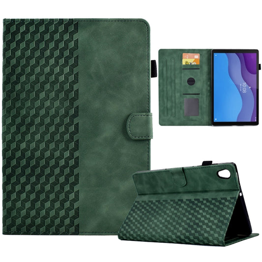 For Lenovo Tab M10 2nd TB-X306F/X306X Rhombus Embossed Leather Smart Tablet Case(Green) - Lenovo by buy2fix | Online Shopping UK | buy2fix