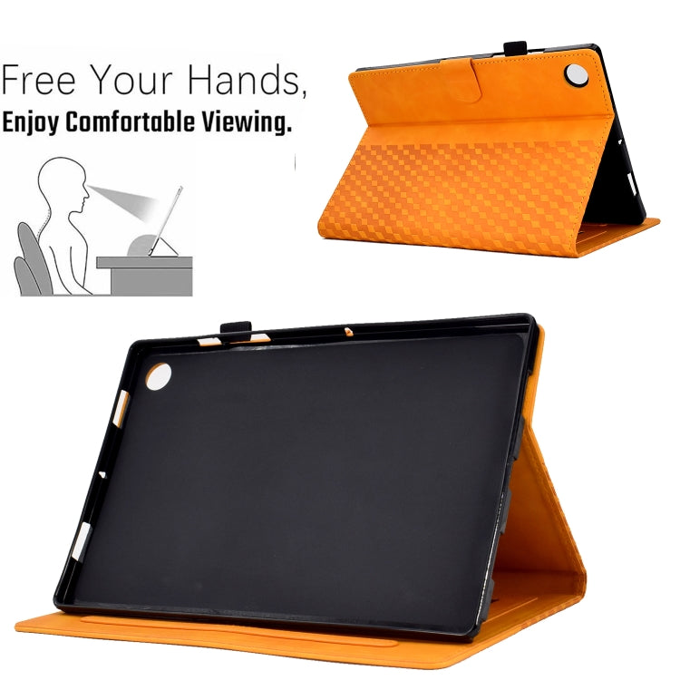 For Lenovo Tab M10 / M10 Plus FHD X606F Rhombus Embossed Leather Smart Tablet Case(Khaki) - Lenovo by buy2fix | Online Shopping UK | buy2fix