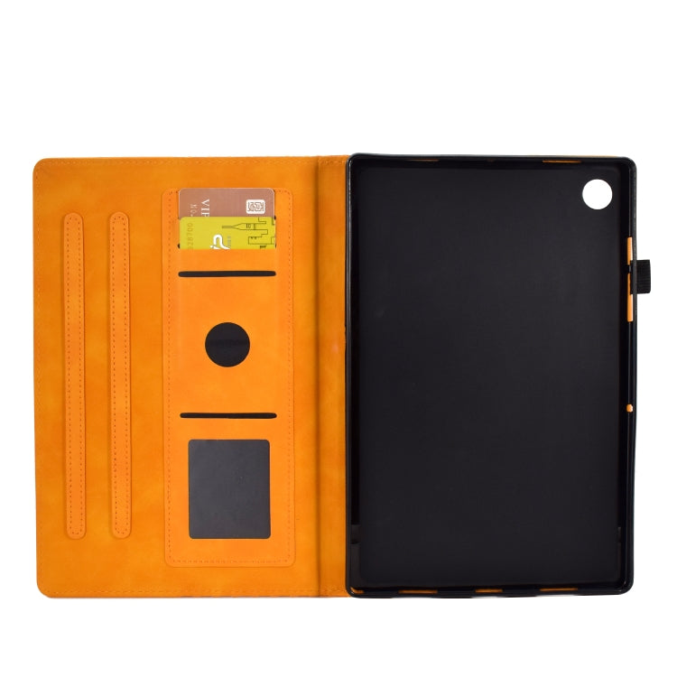 For Lenovo Tab M10 / M10 Plus FHD X606F Rhombus Embossed Leather Smart Tablet Case(Khaki) - Lenovo by buy2fix | Online Shopping UK | buy2fix