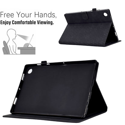 For Lenovo Tab M10 Plus Gen 3 Rhombus Embossed Leather Smart Tablet Case(Black) - Lenovo by buy2fix | Online Shopping UK | buy2fix