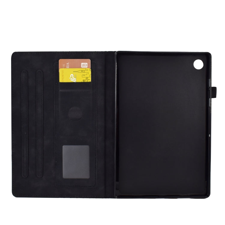 For Lenovo Tab M10 Plus Gen 3 Rhombus Embossed Leather Smart Tablet Case(Black) - Lenovo by buy2fix | Online Shopping UK | buy2fix