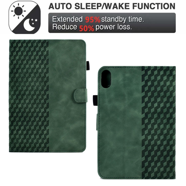 For Lenovo Tab P11 / J606F Rhombus Embossed Leather Smart Tablet Case(Green) - Lenovo by buy2fix | Online Shopping UK | buy2fix
