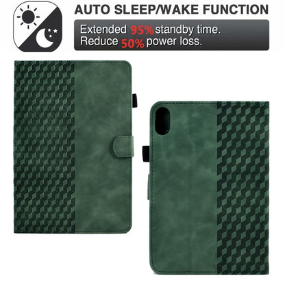For Lenovo Tab P11 / J606F Rhombus Embossed Leather Smart Tablet Case(Green) - Lenovo by buy2fix | Online Shopping UK | buy2fix