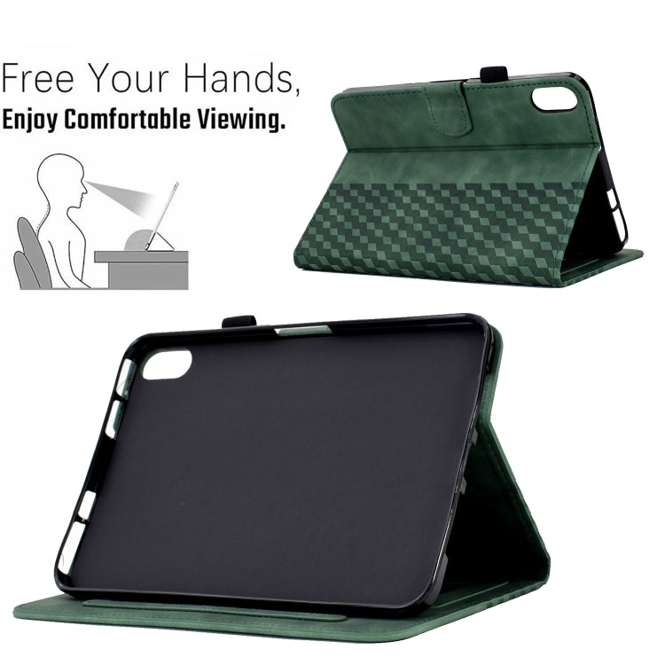 For Lenovo Tab P11 / J606F Rhombus Embossed Leather Smart Tablet Case(Green) - Lenovo by buy2fix | Online Shopping UK | buy2fix